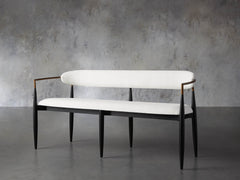Jagger Dining Bench in Black with Antique Brass