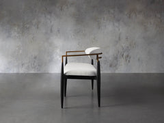 Jagger Dining Bench in Black with Antique Brass