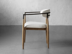 Jagger Dining Arm Chair in Natural with Oil Rubbed Bronze