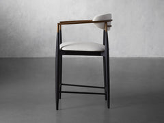 Jagger Stool in Black with Antique Brass