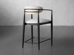 Jagger Stool in Black with Antique Brass