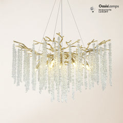 Snow Tree Branch Crystal Chandelier 30" 40"D#color_brass,size_30"