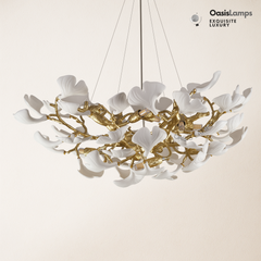 Twilight Branches Ceramic Glow Round Chandelier 32"D