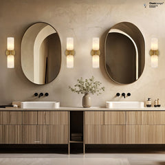 Axis Alabaster Wall Sconce 13.9"#color_brass