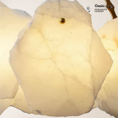 Moira Alabaster Marble Modern Snowflake Linear Chandelier