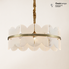 Alabaster Cloudscape Brass 1-Layer Chandelier#Colour_Brass,size_1 Layer Dia 23.6″(60cm) x H 8.7″(22cm)