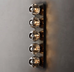 Belle Crystal Glass Grand Linear Wall Sconce Smoky 27½”H