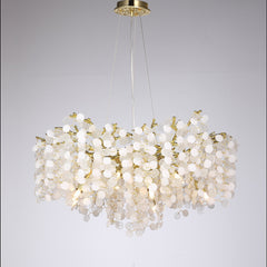 Sunniva Gold Blossom Crystal Round Branch Chandelier For Living Room