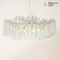 Snow Tree Branch Crystal Chandelier 30" 40"D#color_silver,size_40"