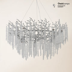Snow Tree Branch Chandelier 47''D#Color_silver