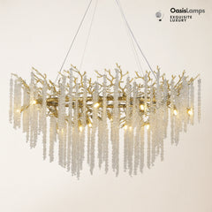 Snow Tree Branch Chandelier 47''D#Color_Brass