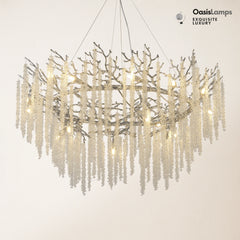 Snow Tree Branch Chandelier 47''D#Color_silver