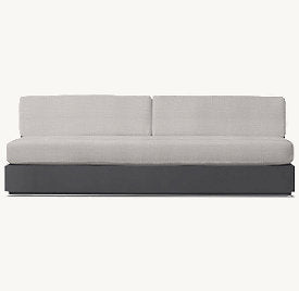 Marbella Aluminum Three-Seat Armless Sofa