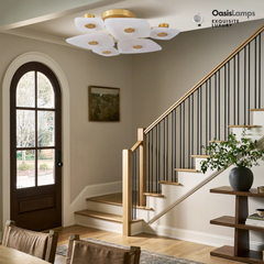 Moira Alabaster 6 Lights Surface Ceiling Light