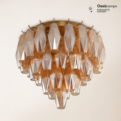 Celestial Drop Flush Mount 12.6"D#color_brass