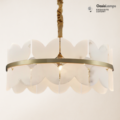 Alabaster Cloudscape Brass 1-Layer Chandelier#Colour_Brass,size_1 Layer Dia 31.5″(80cm) x H 8.7″(22cm)