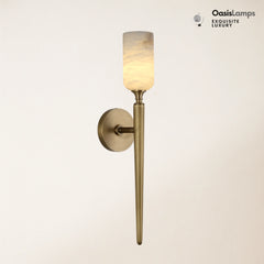Axis Alabaster 1 Light Wall Sconce 21.6"H#color_brass