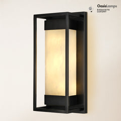 Bravura Alabaster Wall Sconce 15.7"H#color_black