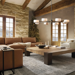 Daphne Round Linen Chandelier 48" 60"D