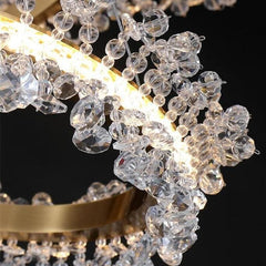 3-Ring Crystal Golden Chandelier