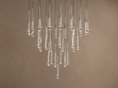 Soltaire Round Chandelier in Nickel 36"D