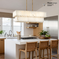 Rancho Alabaster 2-Tier Linear Chandelier