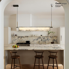 Deli Alabaster Linear Art Chandelier Light