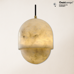 Hecate Alabaster Modern Pendant 6'' 7''D#color_brass