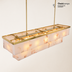 Solmare Alabaster Rectangular Chandelier 54"
