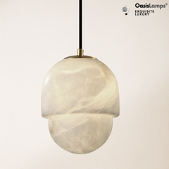 Hecate Alabaster Modern Pendant 6'' 7''D#color_brass