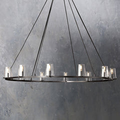 Raya Clear Crystal Glass Round Chandelier D60"