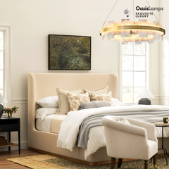 Swang Alabaster Flake Glo Modern Round ChandelierSwang Alabaster Halo Flake Brass Chandelier#Colour_Brass+White,size_Model A Dia 31.5”(80cm)