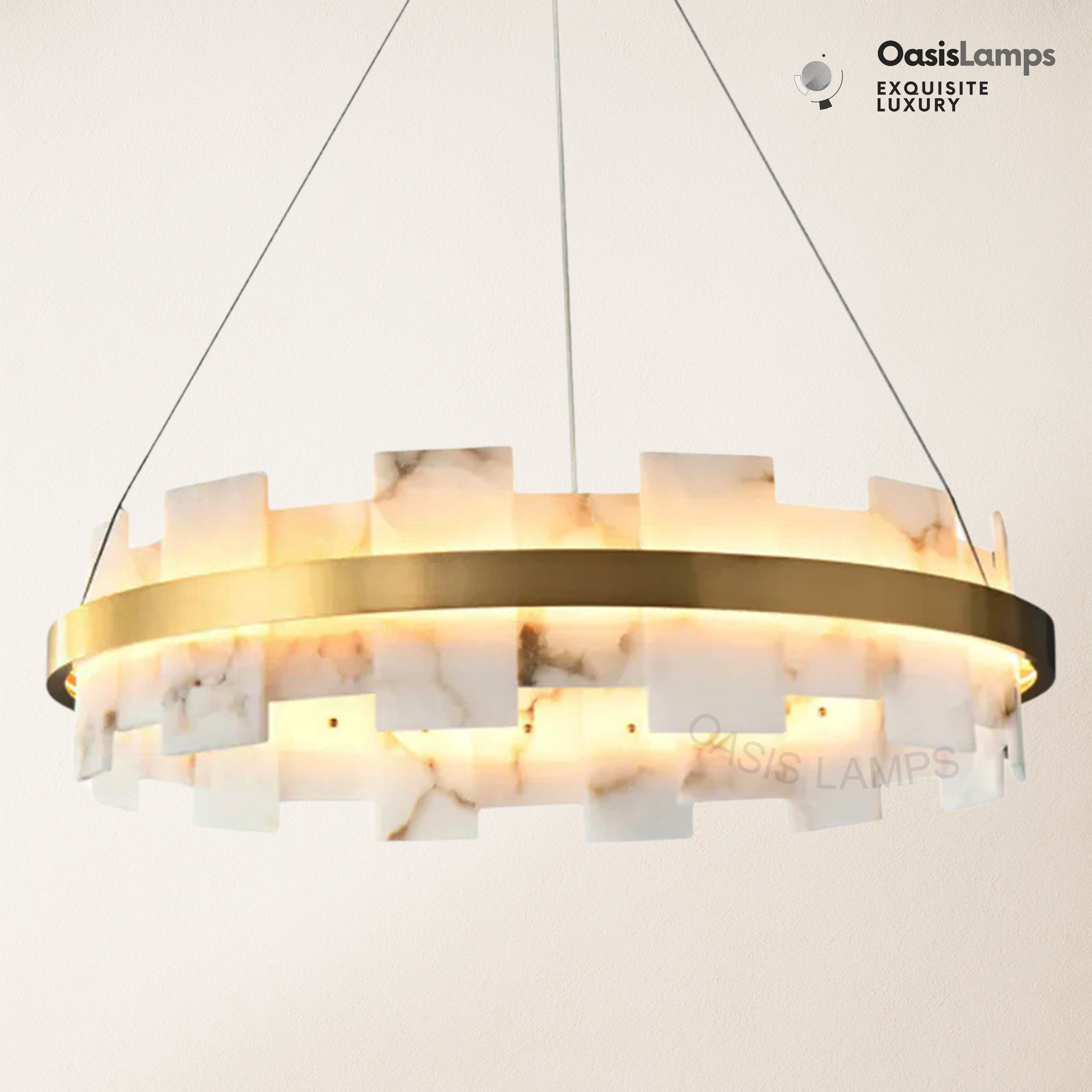 Swang Alabaster Flake Glo Modern Round ChandelierSwang Alabaster Halo Flake Brass Chandelier#Colour_Brass+White,size_Model A Dia 31.5”(80cm)