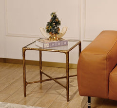 Thaddeus Glass Square Side Table 18" 22"