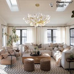 Twilight Branches Ceramic Glow Round Chandelier 32"D