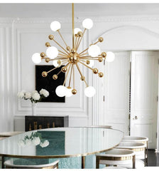 12-lights Gold Lamp Body White Lampshade Chandelier