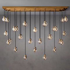 Pearl Ball Long Chandelier 72"