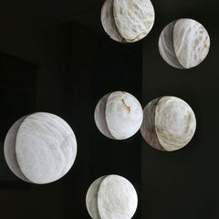 Nami Alabaster Global Dome Art Wall Sconce