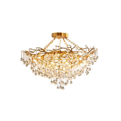 Simsia Anita Teardrop Branch brass chandelier
