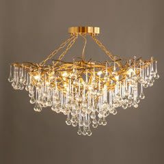 Simsia Anita Teardrop Branch brass chandelier