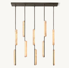 Audubon Alabaster Linear Chandelier 54"