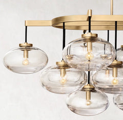 CABRETTE CLEAR GLASS LINEAR CHANDELIER 72"