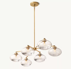 Cabrette Clear Glass Mobile Linear Chandelier 60'' 72''