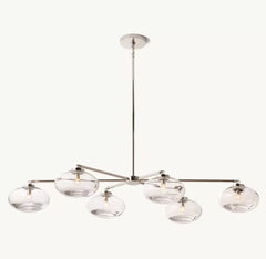Cabrette Clear Glass Mobile Linear Chandelier 60'' 72''