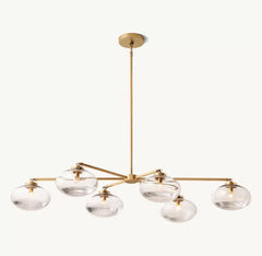 Cabrette Clear Glass Mobile Linear Chandelier 60'' 72''