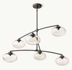 Cabrette Clear Glass Mobile Round Chandelier 48'' 60'' 72''