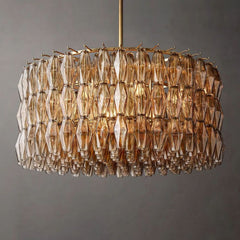 Chara Smoke Glass Round Chandelier 37"