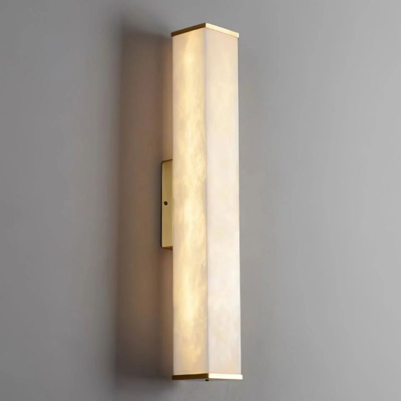 Dave Cuboid Alabaster Wall Light