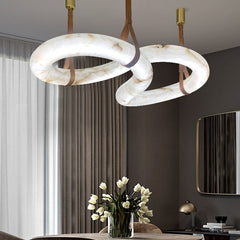 Designer Symmetrical Contemporary Nordic Alabaster Chandelier