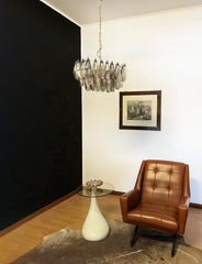 Elegant Murano Poliedri Multicolored Glass Chandelier 22"